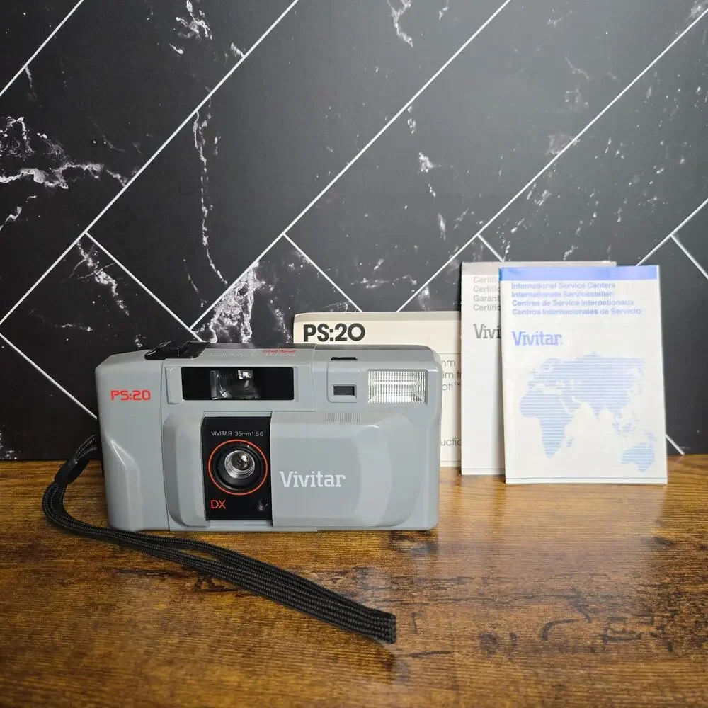Vivitar PS:20 35mm Point & Shoot Film Camera 35mm f/5.6 Manuals Untested